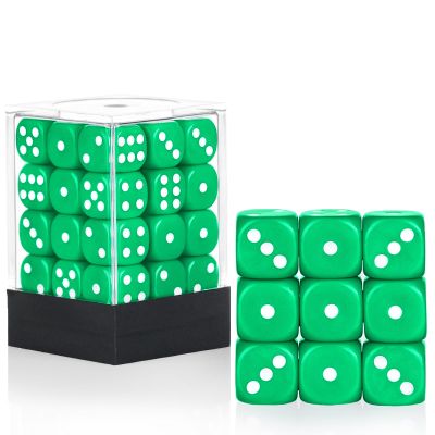 36 of Pack 12MM 6 Sided MINI Dice Set,Solid Green Game Dice Set, 6 Sided Standard Colored Dices for Tenzi, Bunco or Teaching Math,with Portable Plastic Box(Green)