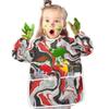 Painting Smocks for Kids 2-4 Eating with Pockets Red Gray White Black Marble Waterproof Toddler Apron view 4