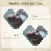 Diving Hippo Building Brick Block Puzzle Heart Shaped, Personalized Picture Puzzles Photo Jigsaw Puzzles for Adults 3D Micro Building Blocks for Home Decor Bricks Set view 3