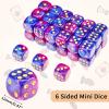 36 of Pack 12MM 6 Sided MINI Dice Set,Two Colours D6 Game Dice Set, 6 Sided Standard Dices for Yahtzee, Bunco,with Portable Plastic Box(Blue Purple) view 2