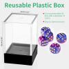 36 of Pack 12MM 6 Sided MINI Dice Set,Two Colours D6 Game Dice Set, 6 Sided Standard Dices for Yahtzee, Bunco,with Portable Plastic Box(Blue Purple) view 4