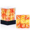 36 of Pack 12MM 6 Sided MINI Dice Set,Two Colours D6 Game Dice Set, 6 Sided Standard Dices for Yahtzee, Bunco,with Portable Plastic Box(Orange Yellow) view 1