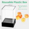 36 of Pack 12MM 6 Sided MINI Dice Set,Two Colours D6 Game Dice Set, 6 Sided Standard Dices for Yahtzee, Bunco,with Portable Plastic Box(Orange Yellow) view 4
