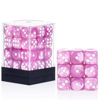 36 of Pack 12MM 6 Sided MINI Dice Set,Pearl Pattern Game Dice Set, 6 Sided Standard Dices for Yahtzee, Bunco or Teaching Math,with Portable Plastic Box(Light Purple Pearl)