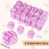 36 of Pack 12MM 6 Sided MINI Dice Set,Pearl Pattern Game Dice Set, 6 Sided Standard Dices for Yahtzee, Bunco or Teaching Math,with Portable Plastic Box(Light Purple Pearl) view 2