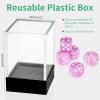 36 of Pack 12MM 6 Sided MINI Dice Set,Pearl Pattern Game Dice Set, 6 Sided Standard Dices for Yahtzee, Bunco or Teaching Math,with Portable Plastic Box(Light Purple Pearl) view 4