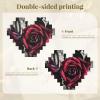 Gothic Roses Building Brick Block Puzzle Heart Shaped, Personalized Picture Puzzles Photo Jigsaw Puzzles for Adults 3D Micro Building Blocks for Home Decor Bricks Set view 3