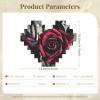 Gothic Roses Building Brick Block Puzzle Heart Shaped, Personalized Picture Puzzles Photo Jigsaw Puzzles for Adults 3D Micro Building Blocks for Home Decor Bricks Set view 4