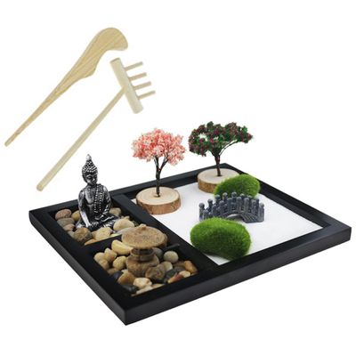 BESPORTBLE Zen Sand Table Mini Garden Zen Garden Kit for Desk Desktop Decor Home Adornment