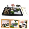 Yardwe 1Set Zen Garden Kit Japanese Style Desktop DIY Ornament for Meditation Home Decor and Desk Adornment Compact and Peaceful Decoration for Any Space view 4
