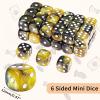 36 of Pack 12MM 6 Sided MINI Dice Set,Two Colours D6 Game Dice Set, 6 Sided Standard Dices for Yahtzee, Bunco,with Portable Plastic Box(Yellow Black) view 2