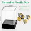 36 of Pack 12MM 6 Sided MINI Dice Set,Two Colours D6 Game Dice Set, 6 Sided Standard Dices for Yahtzee, Bunco,with Portable Plastic Box(Yellow Black) view 4