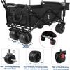 Foldable Wagon for Kids with CanopyStroller Wagon Cart, 140L Collapsible All-Terrain with Wheels & Brake, Toddler with Cooler Bag for Camping Beach Shopping Park Outings view 4