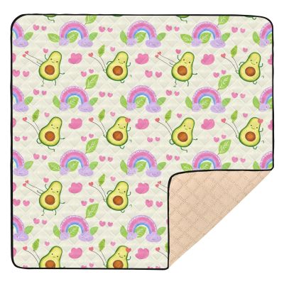 GOODOLD Cartoon Avocados Baby Play Mat 50x50 Inch One-Piece Soft Crawling Mat Waterproof Playmat with Non-Slip Bottom for Babies, Toddlers, and Infants