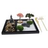 FELTECHELECTR Creative Zen Garden Rock Ornament Zen Sand Table Desk Adornment Relaxing Garden Decor Meditation Accessory view 1
