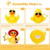 CoFuBcad 2.75" Yellow Duck Dashboard Decoration, Duck Car Ornament Cute Accessories with Hat Necklace Sunglasses Cool Prop Funny Office Festival Gifts view 4