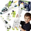 AuntyFey Space Rocket Ship Toys for Kids, Space Toys Shuttle for Kids 3-5-7 with 2 Astronaut Figures, Spaceship with Glowing & Sound Effect, Educational Stem Gift for Boy Girl view 1
