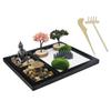 Kisangel Mini Zen Garden Kit for Desk Decorative Sand Table Artware Resin Buddha Figurine for Home and Office Meditation Decor view 1