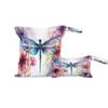 Wet Bags 2Pcs Wet Dry Bag Waterproof Travel Laundry Bags Swimsuit Bags Storage Dragonfly Watercolor Floral Cloth Diaper Bathing Suit 0rganizer for Beach, Yoga, Gym, Pool view 1