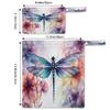 Wet Bags 2Pcs Wet Dry Bag Waterproof Travel Laundry Bags Swimsuit Bags Storage Dragonfly Watercolor Floral Cloth Diaper Bathing Suit 0rganizer for Beach, Yoga, Gym, Pool view 2