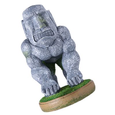 OKUMEYR Moai Game Controller Holder Stand Multi-Functional Headphone Rack Resin Decorative Gaming Accessory for Desk Decor Unique Stone Figurine Design