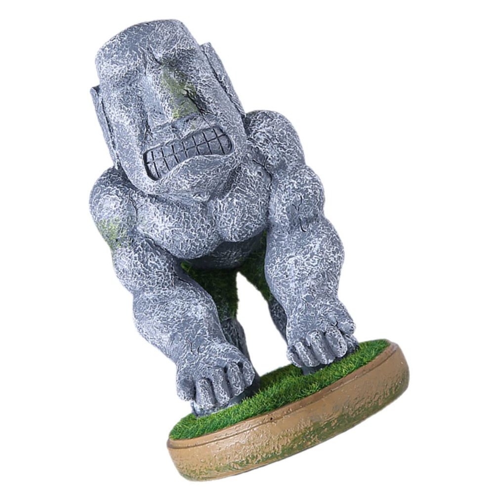 OKUMEYR Moai Game Controller Holder Stand Multi-Functional Headphone Rack Resin Decorative Gaming Accessory for Desk Decor Unique Stone Figurine Design