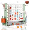 LZDMY Giant 4-in-A-Row Game Set, Adjustable Height 4 Jumbo Yard Game with Basketball Hoop, Ring Toss, Golf & Mesh Pocket, Indoor/Outdoor Yard 4 Game for Kids Adults view 1