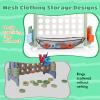 LZDMY Giant 4-in-A-Row Game Set, Adjustable Height 4 Jumbo Yard Game with Basketball Hoop, Ring Toss, Golf & Mesh Pocket, Indoor/Outdoor Yard 4 Game for Kids Adults view 3
