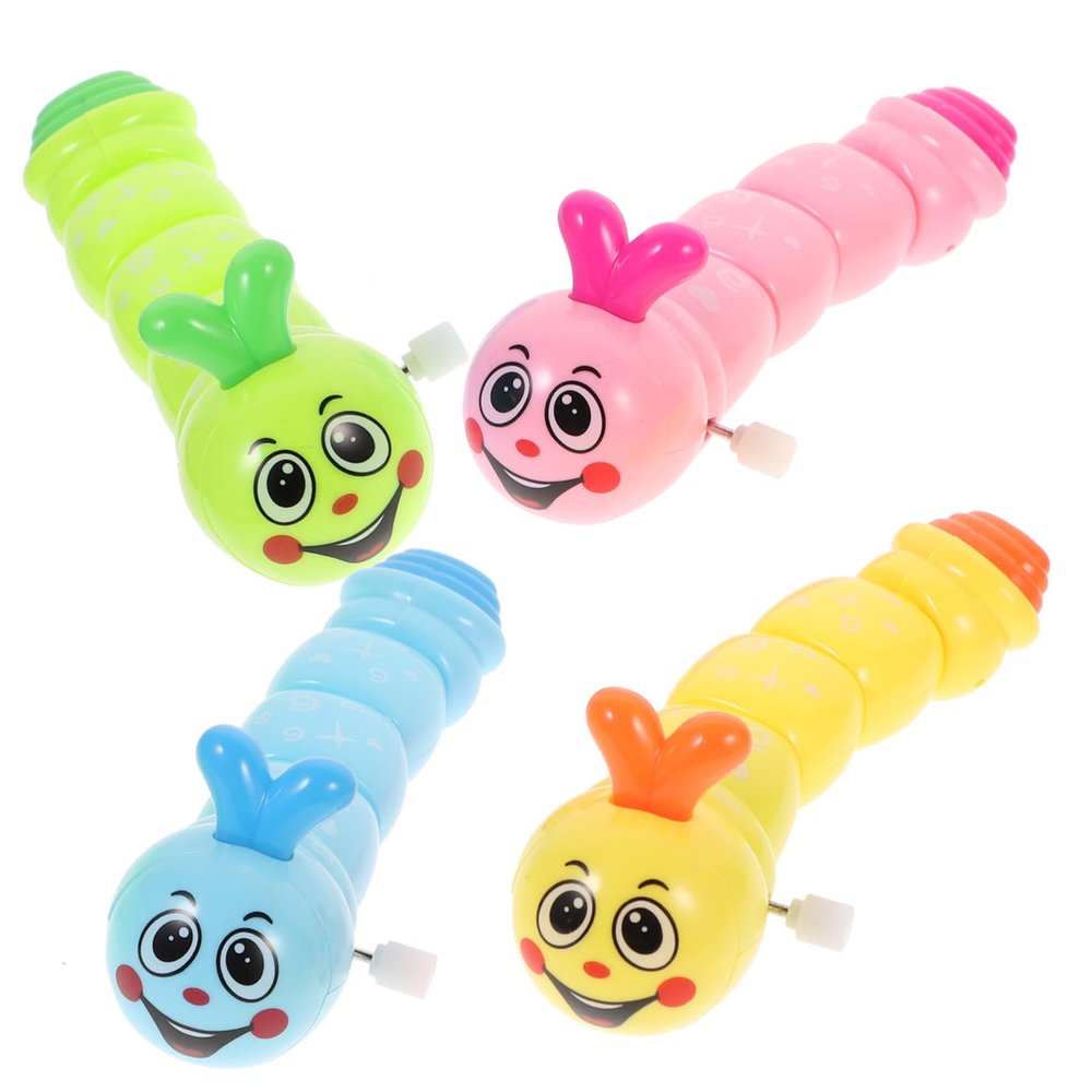 Homoyoyo 4pcs Cartoon Caterpillar Wind Up Clockwork Playthings for Promotes Creativity Motor Random Color