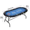 feneihe 71 Inch Poker Table, 8 Player Poker Tables, Folding Poker Tables with Collapsible Legs, Padded Rails and Cup Holders, Portable Poker Table for Texas Holdem Poker Blue view 2