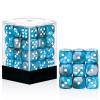 36 Pieces 12mm 6 Sided Mini Dice Set,Two Colours D6 Game Dice Set,6 Sided Standard Game Dice for Board Games Dice Games Classroom Teaching Dices Game,with Portable Gaming Box(Blue & Silver) view 1
