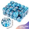 36 Pieces 12mm 6 Sided Mini Dice Set,Two Colours D6 Game Dice Set,6 Sided Standard Game Dice for Board Games Dice Games Classroom Teaching Dices Game,with Portable Gaming Box(Blue & Silver) view 2