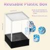 36 Pieces 12mm 6 Sided Mini Dice Set,Two Colours D6 Game Dice Set,6 Sided Standard Game Dice for Board Games Dice Games Classroom Teaching Dices Game,with Portable Gaming Box(Blue & Silver) view 4