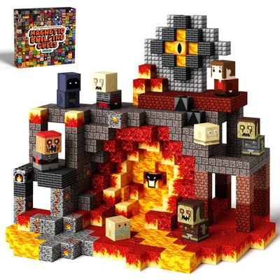 idoot 100PCS Magnetic Blocks Monster Sensory Toys for Kids, Build MagWonder with Building Construction Playset, STEM Montessori Gifts for Boys and Girls