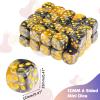 36 Pieces 12mm 6 Sided Mini Dice Set,Two Colours D6 Game Dice Set,6 Sided Standard Game Dice for Board Games Dice Games Classroom Teaching Dices Game,with Portable Gaming Box(Gold & Black) view 2