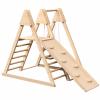 4 in 1 Wooden Jungle Gym Features Climbing Toys for Kids & Toddlers, Slide and Swing Set. Ideal Small Playground Set for Backyards, with Toddler Kids Climber view 1