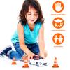 Gatuida 14pcs Mini Traffic Cones, Tiny Simulation Road Parking Signs, Orange Plastic Roadblock Toy for Kids Construction Theme Party Favors view 4
