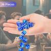 36 Pieces 12mm 6 Sided Mini Dice Set,Two Colours Glitter D6 Game Dice Set,6 Sided Standard Game Dice for Board Games Dice Games Classroom Teaching Dices Game,with Portable Gaming Box(Blue & Green) view 3