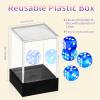 36 Pieces 12mm 6 Sided Mini Dice Set,Two Colours Glitter D6 Game Dice Set,6 Sided Standard Game Dice for Board Games Dice Games Classroom Teaching Dices Game,with Portable Gaming Box(Blue & Green) view 4