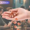 36 Pieces 12mm 6 Sided Mini Dice Set,D6 Game Dice Set,6 Sided Standard Game Dice for Board Games Dice Games Classroom Teaching Dices Game,with Portable Gaming Box(Brown) view 3