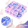 36 Pieces 12mm 6 Sided Mini Dice Set,Two Colours D6 Game Dice Set,6 Sided Standard Game Dice for Board Games Dice Games Classroom Teaching Dices Game,with Portable Gaming Box(Pink & Blue) view 2
