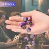 36 Pieces 12mm 6 Sided Mini Dice Set,Two Colours D6 Game Dice Set,6 Sided Standard Game Dice for Board Games Dice Games Classroom Teaching Dices Game,with Portable Gaming Box(Purple & Black) view 3