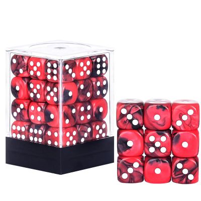 36 Pieces 12mm 6 Sided Mini Dice Set,Two Colours D6 Game Dice Set,6 Sided Standard Game Dice for Board Games Dice Games Classroom Teaching Dices Game,with Portable Gaming Box(Red & Black)