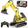 kolegend Remote Control Excavator Toy 16 Inch, 11 Channel RC Construction Vehicles Hydraulic Haulers Digger Toys Gift for 6+ Years Old Kids Boys view 1