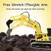 kolegend Remote Control Excavator Toy 16 Inch, 11 Channel RC Construction Vehicles Hydraulic Haulers Digger Toys Gift for 6+ Years Old Kids Boys view 4