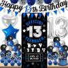 13th Birthday Decorations for Boys Girls, Happy 13th Birthday Decorations Boy Inclued Official Teenager Backdrop Banner 13 year old boy birthday decorations view 1
