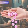 36 Pieces 12mm 6 Sided Mini Dice Set,Two Colours D6 Game Dice Set,6 Sided Standard Game Dice for Board Games Dice Games Classroom Teaching Dices Game,with Portable Gaming Box(Pink & White) view 3