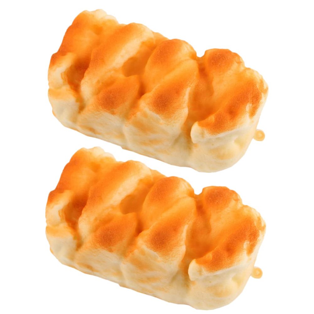 BESPORTBLE 2pcs Simulation Bread Squeeze Toys Realistic PU Danish Bread Stress Relief Toys for Home Decor and Photography Props