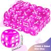 36 Pieces 12mm 6 Sided Mini Dice Set,Translucent Colors D6 Game Dice Set,6 Sided Standard Game Dice for Board Games Dice Games Classroom Teaching Dices Game,with Portable Gaming Box(Rose Red) view 2