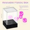 36 Pieces 12mm 6 Sided Mini Dice Set,Translucent Colors D6 Game Dice Set,6 Sided Standard Game Dice for Board Games Dice Games Classroom Teaching Dices Game,with Portable Gaming Box(Rose Red) view 4